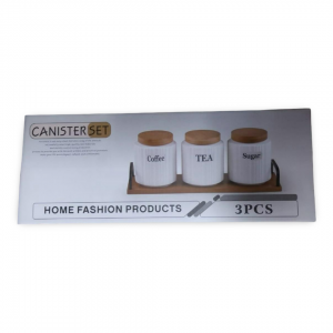 طقم بهار 3 علب بورسلان ابيض مكتب غطا وصينية خشبية